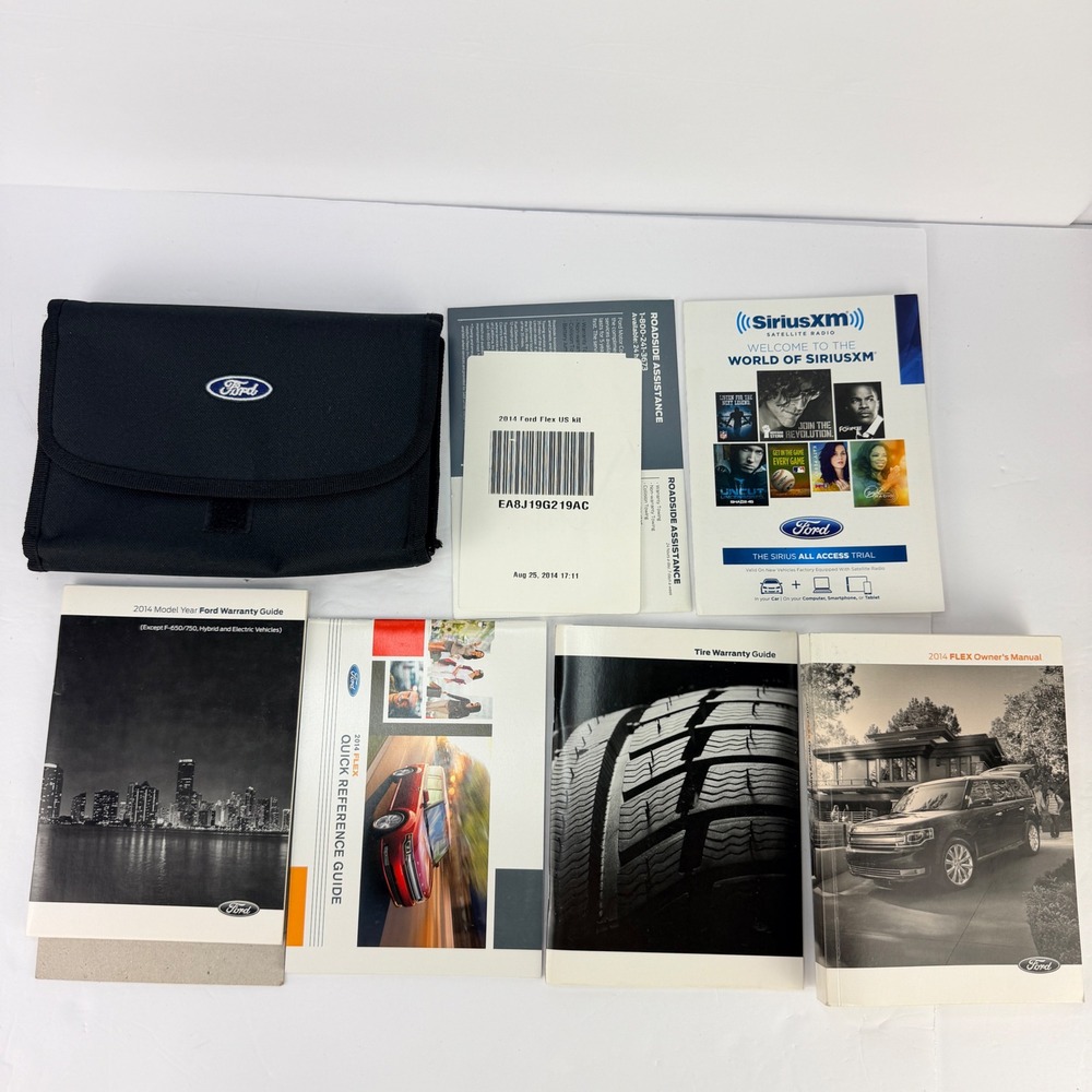 2014 Ford Flex Owners Manual Set with Case EA8J 19A321 AA Quick Reference Guide